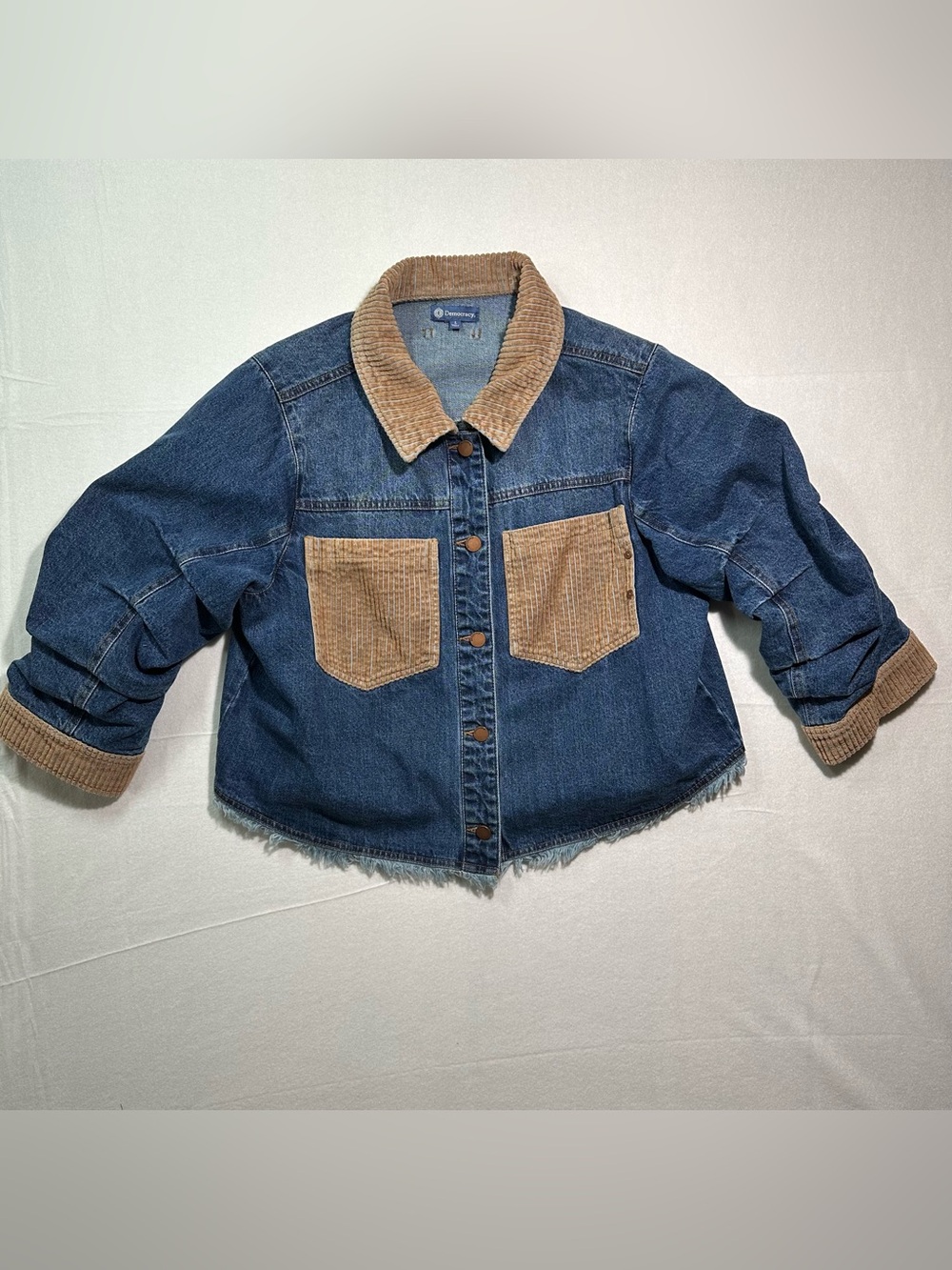 Democracy Denim Corduroy Raw Hem Shacket Women’s L
